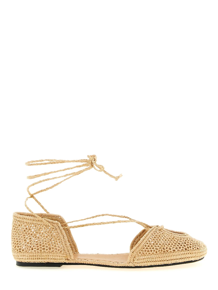 Beige Viscose Ballet Flats