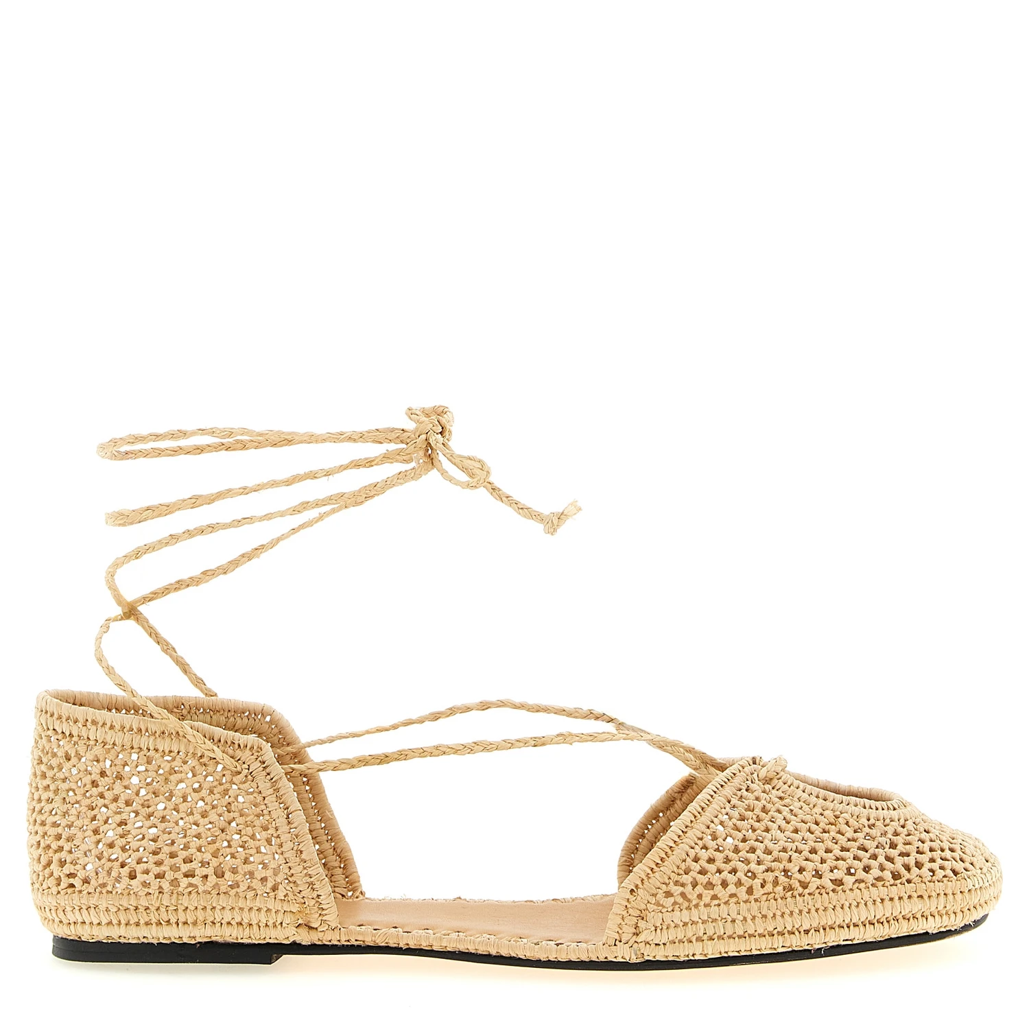 Beige Viscose Ballet Flats