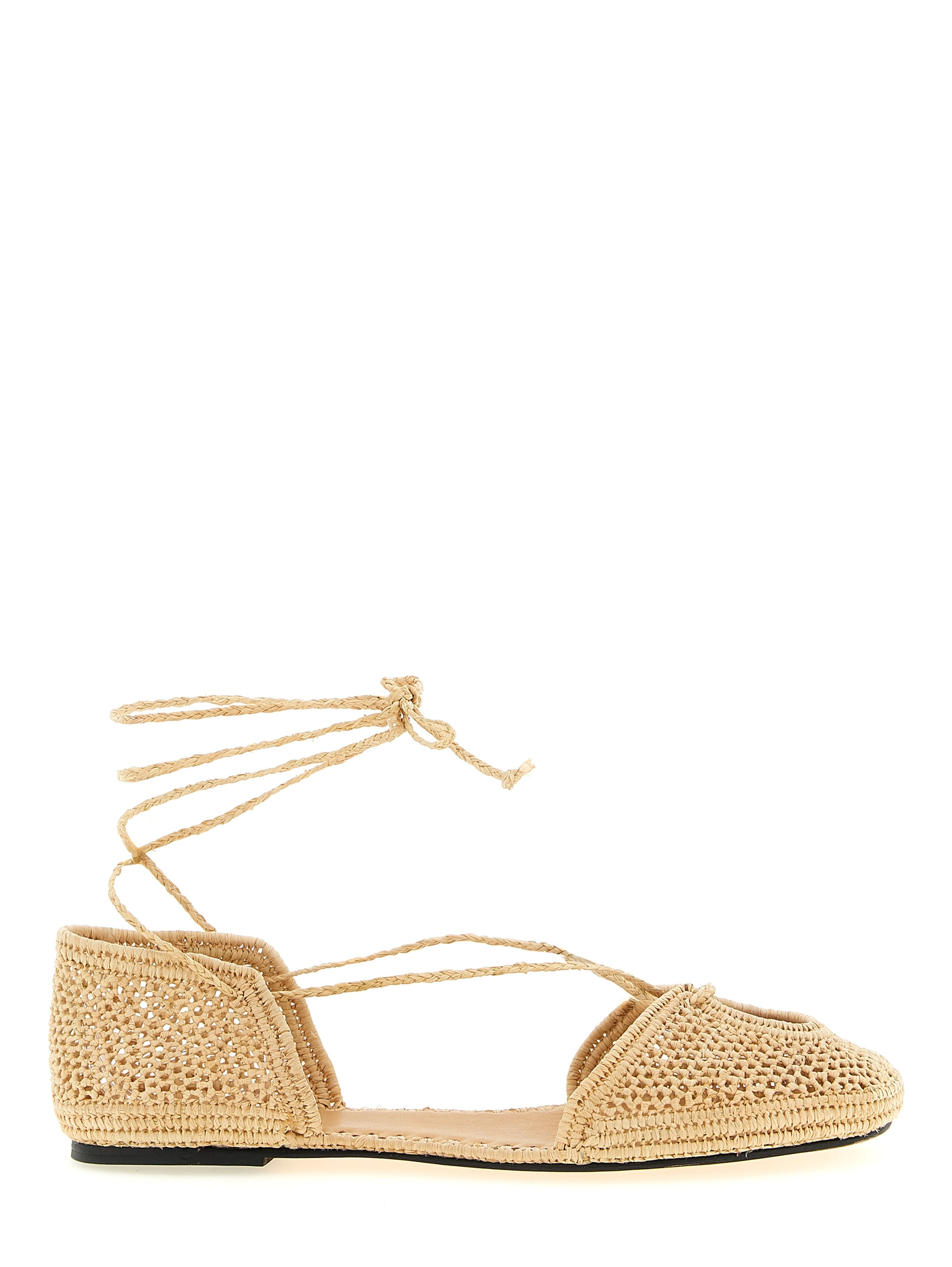 Beige Viscose Ballet Flats