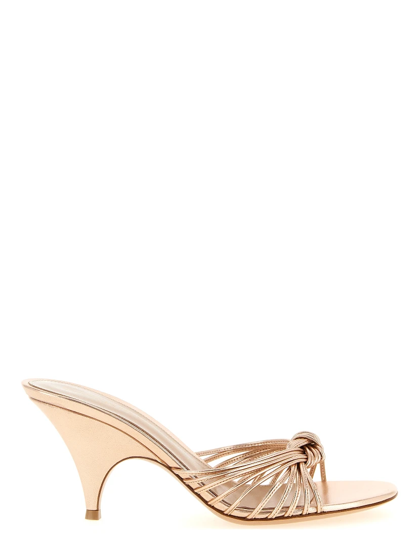 Multicolor Lamb Leather Stiletto Heel Sandals
