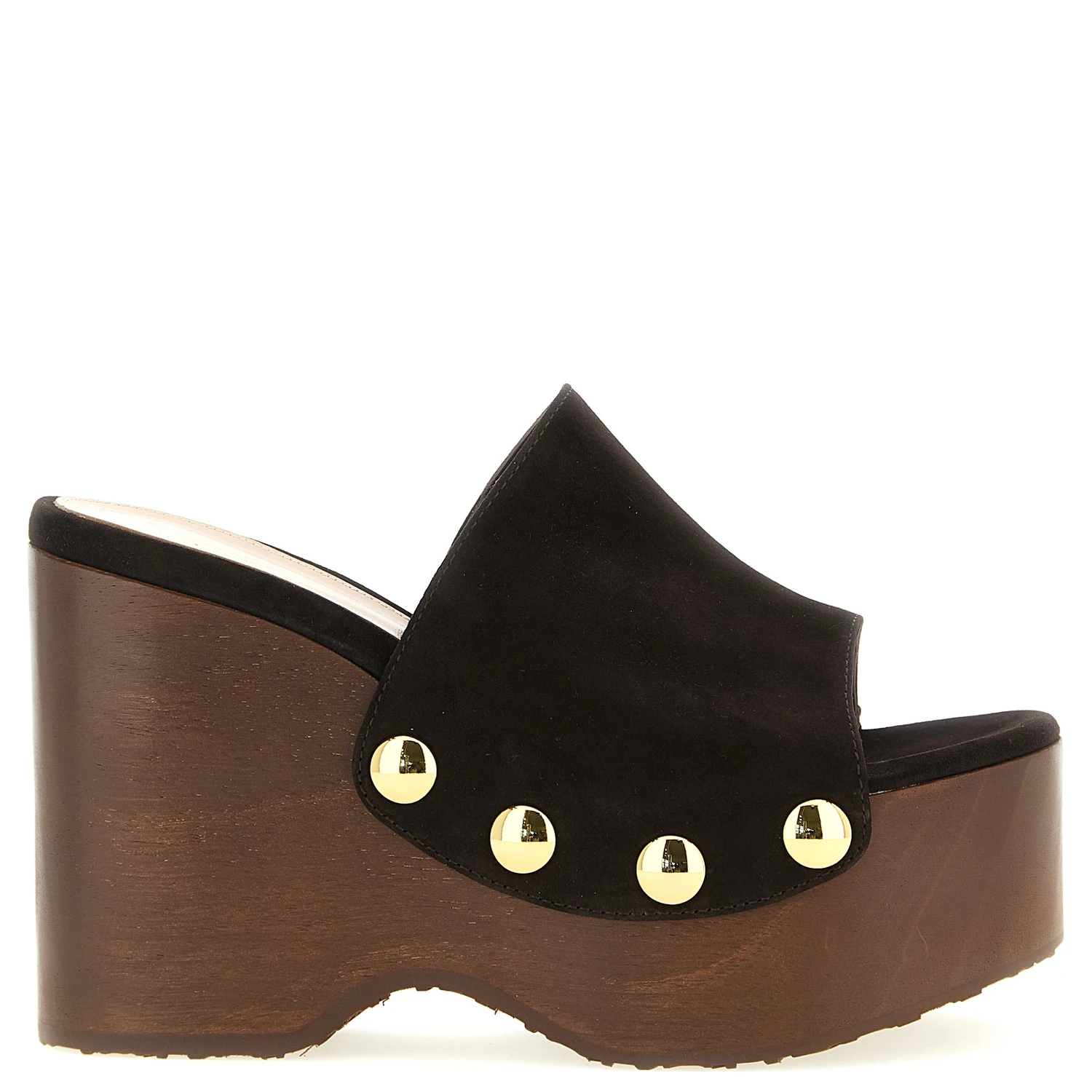 Brown Suede Leather Wedge Sandals