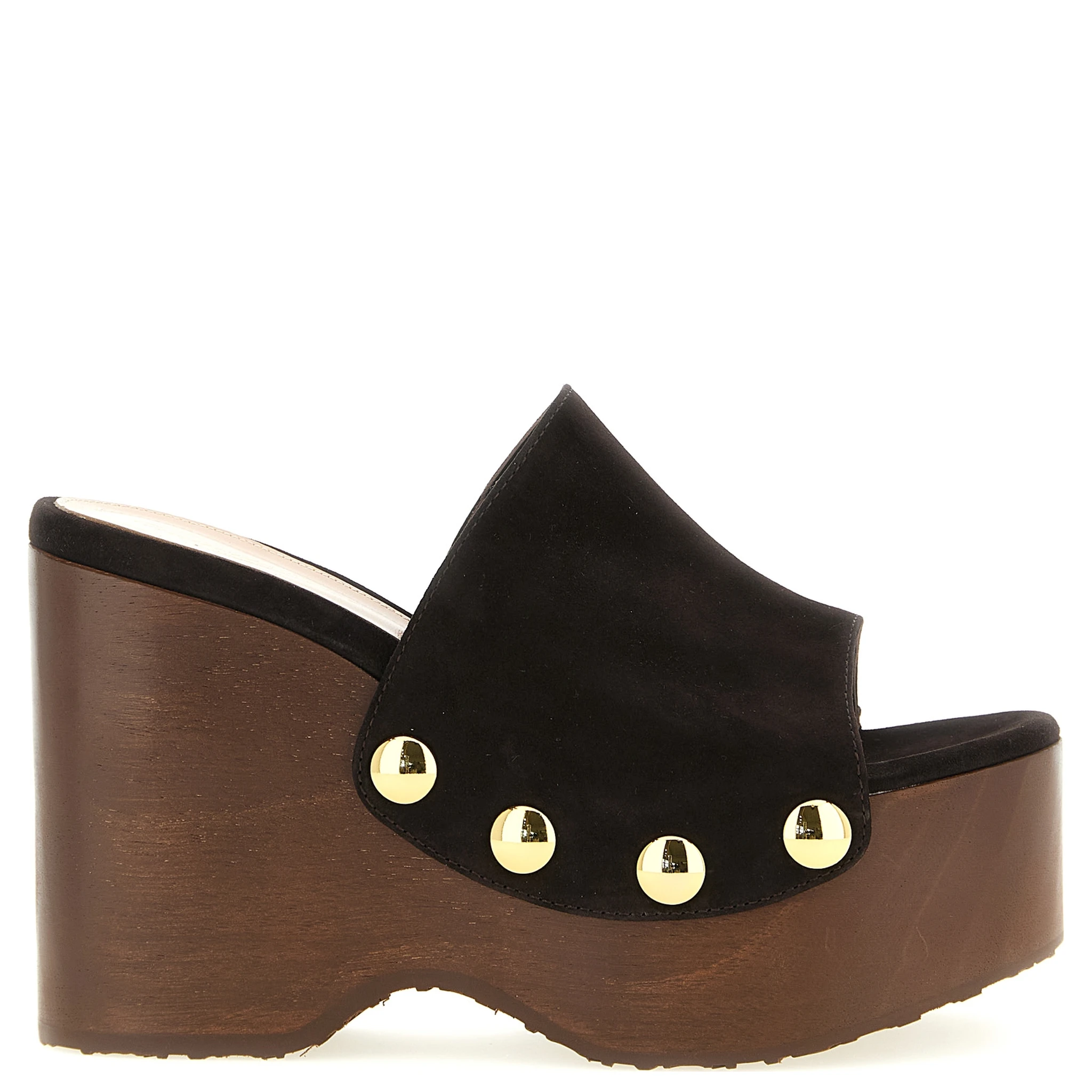Brown Suede Leather Wedge Sandals
