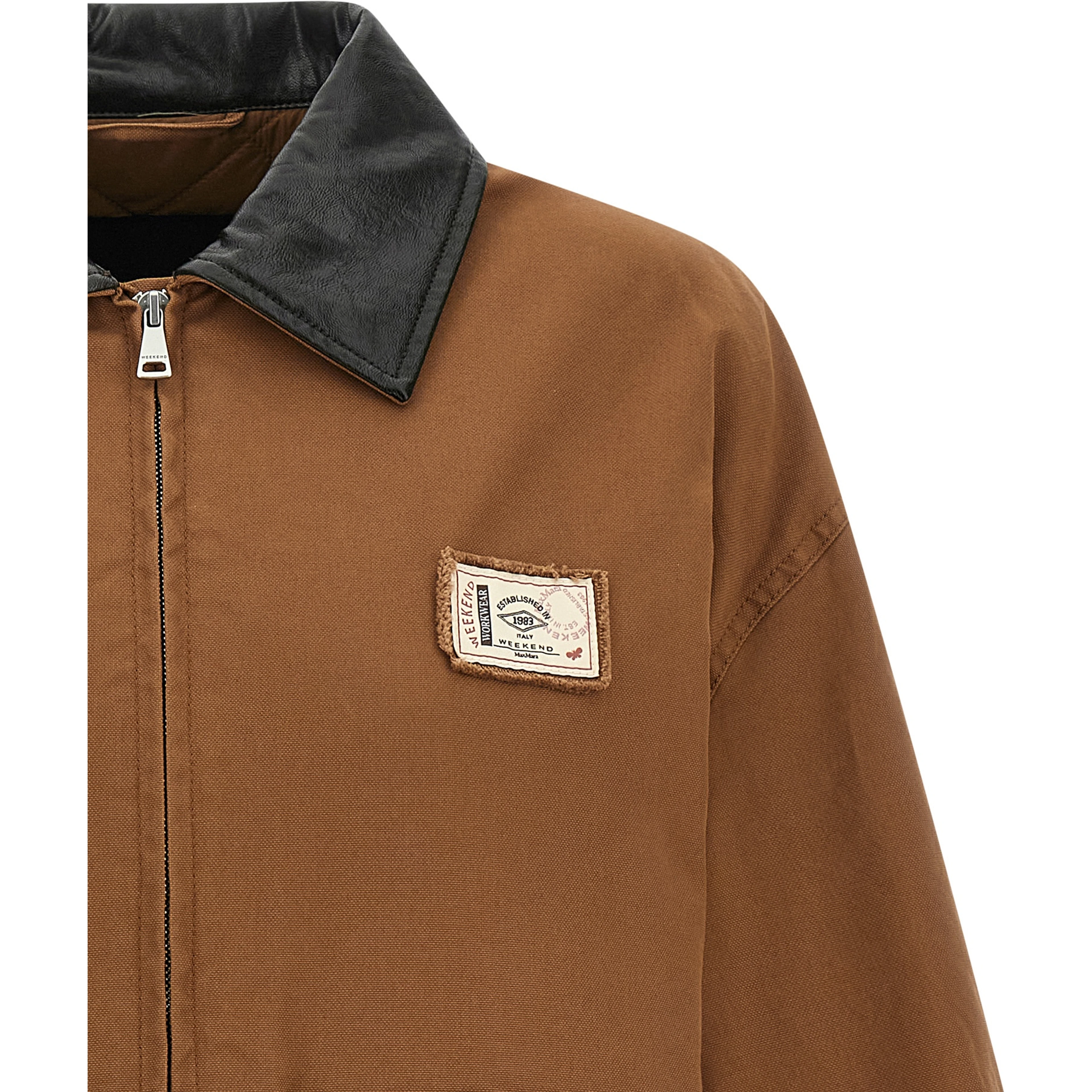 Brown Cotton Full-Length Jacket