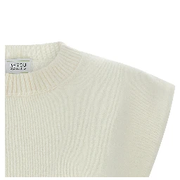 White Cashmere Sleeveless Jacket