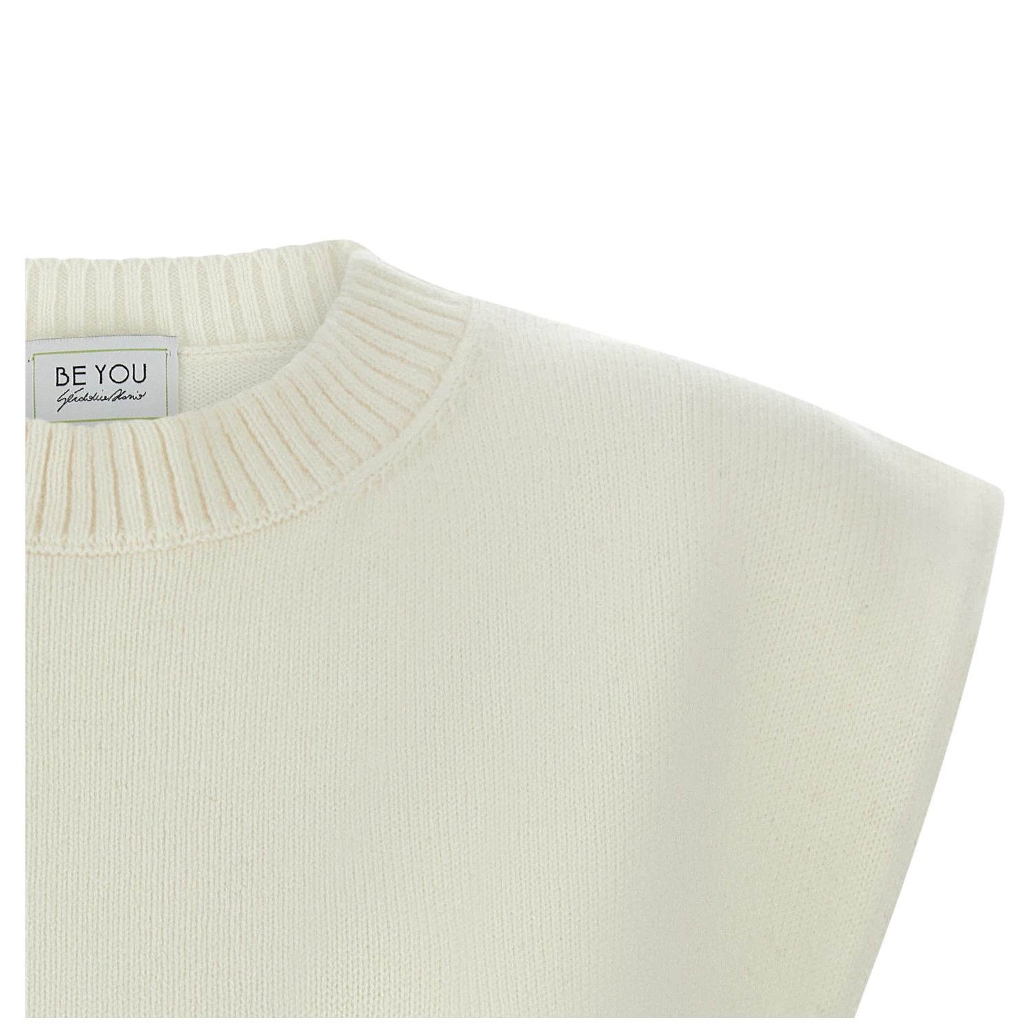 White Cashmere Sleeveless Jacket