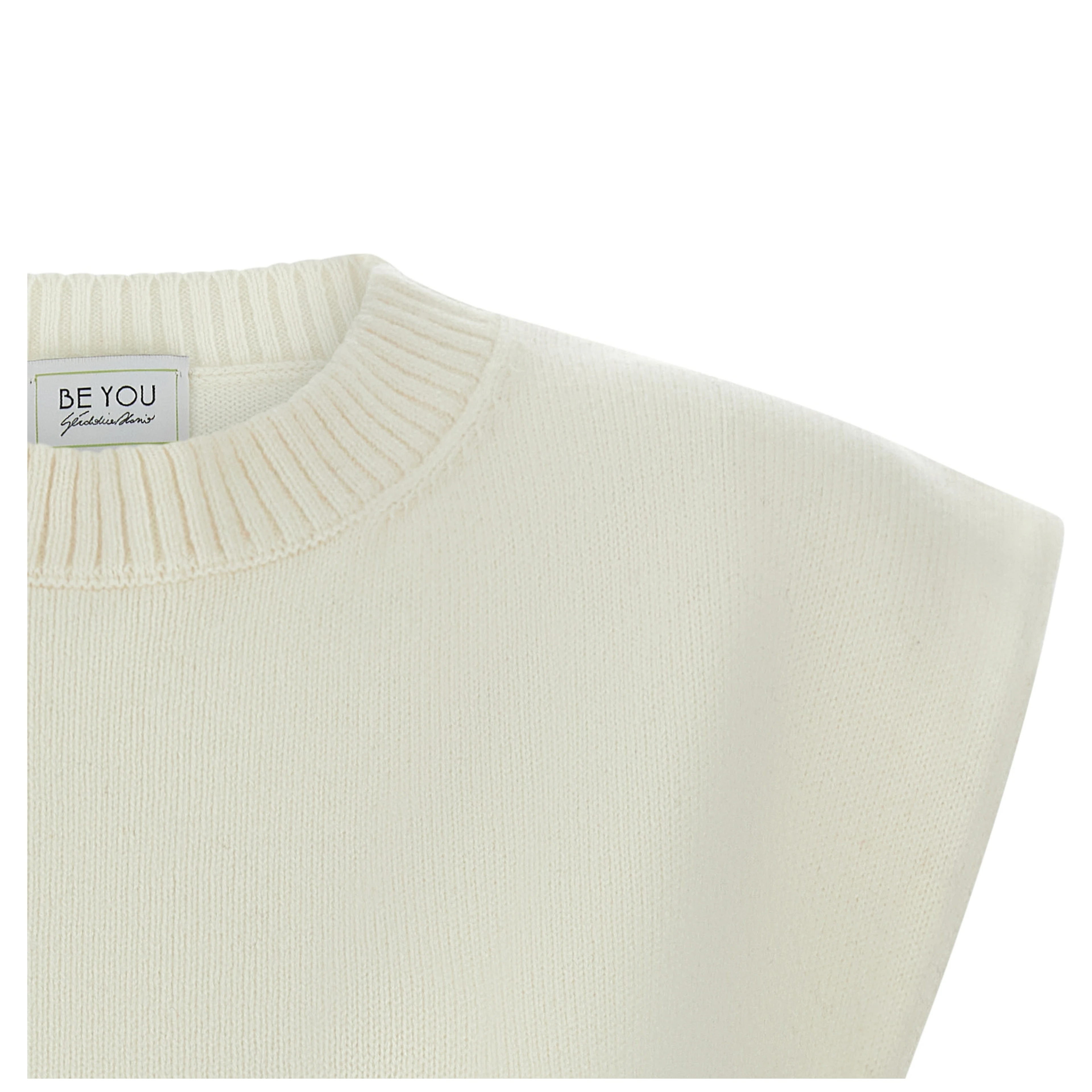 White Cashmere Sleeveless Jacket
