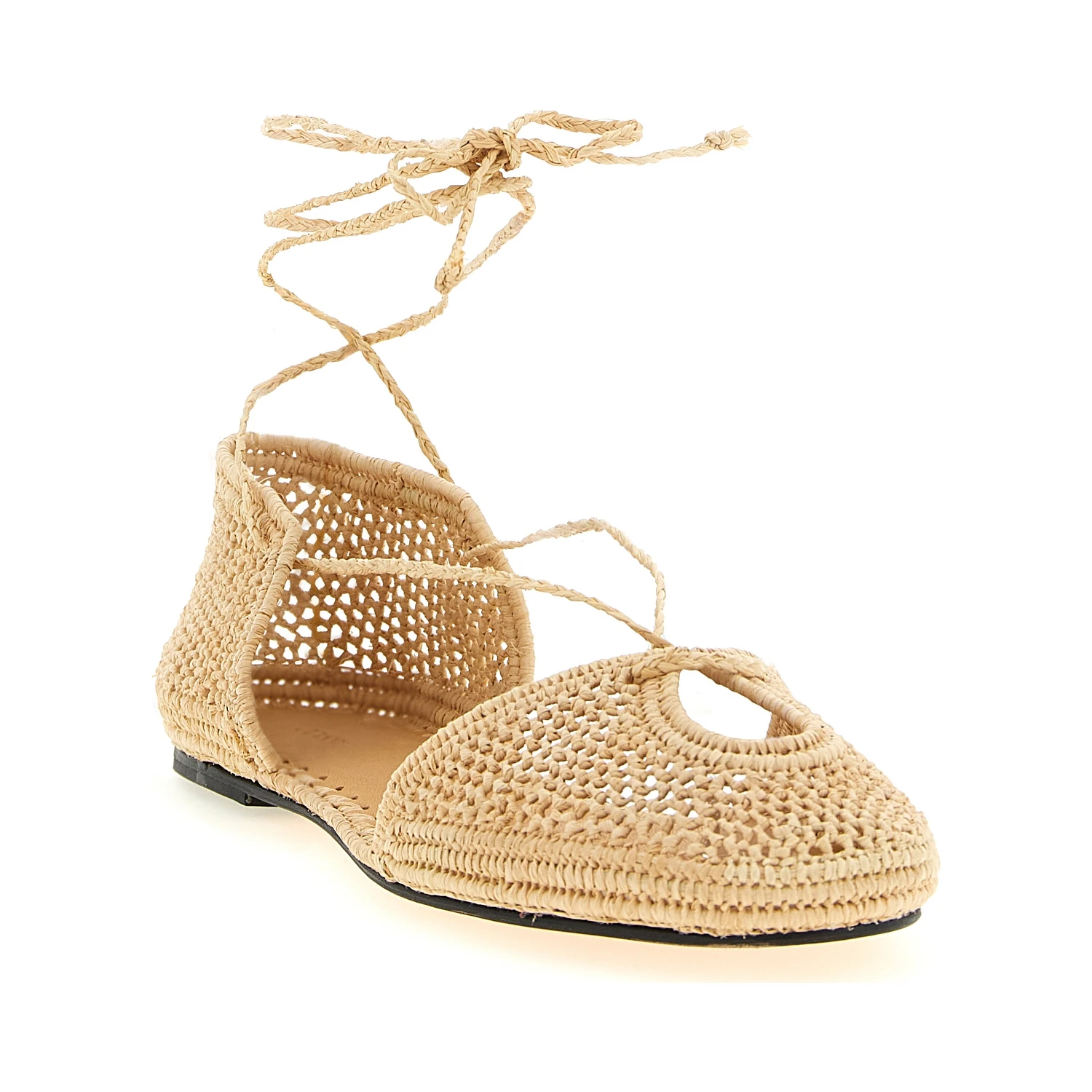 Beige Viscose Ballet Flats