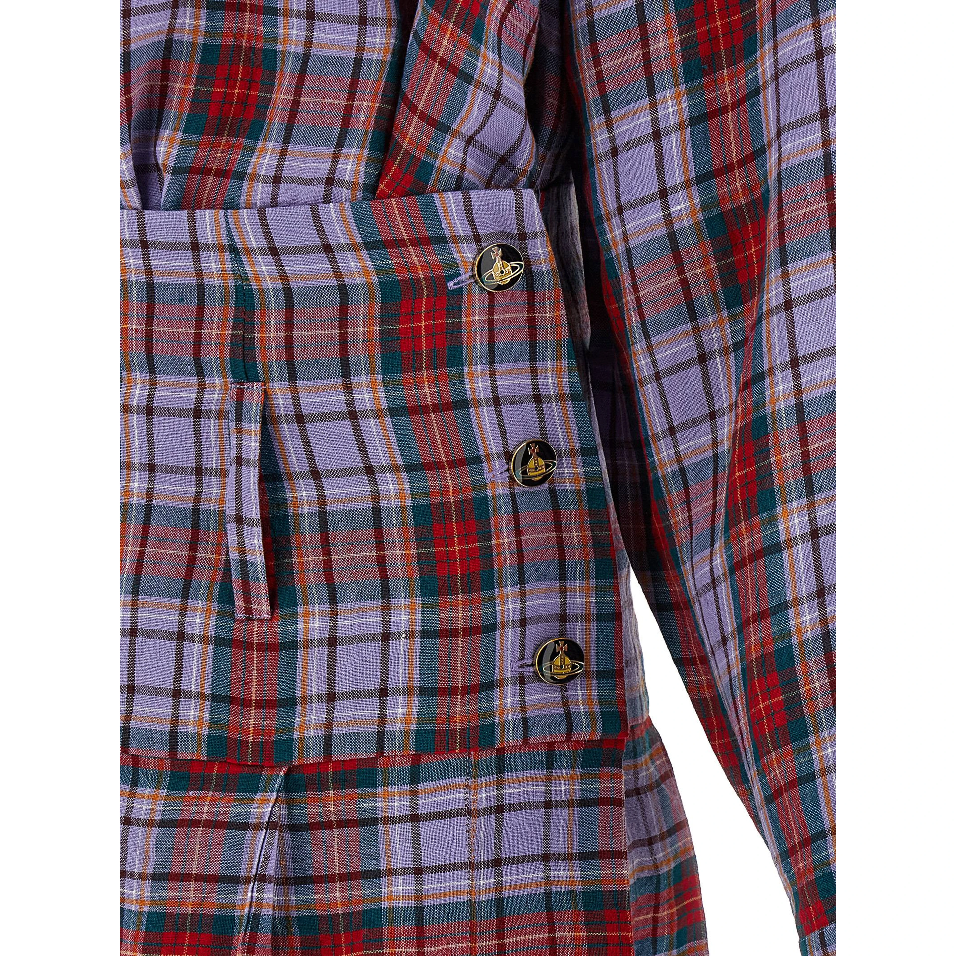 Multicolor Linen Short Dress