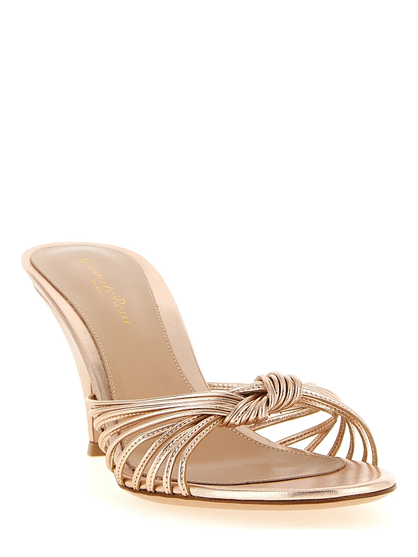 Multicolor Lamb Leather Stiletto Heel Sandals