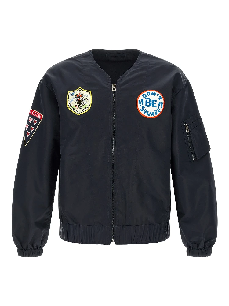 Blue Nylon Bomber