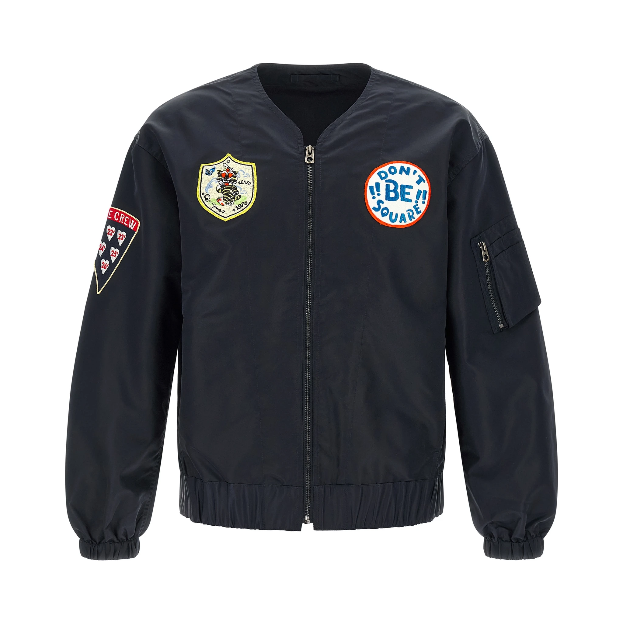 Blue Nylon Bomber