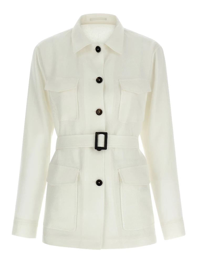 White Linen Shell Jacket