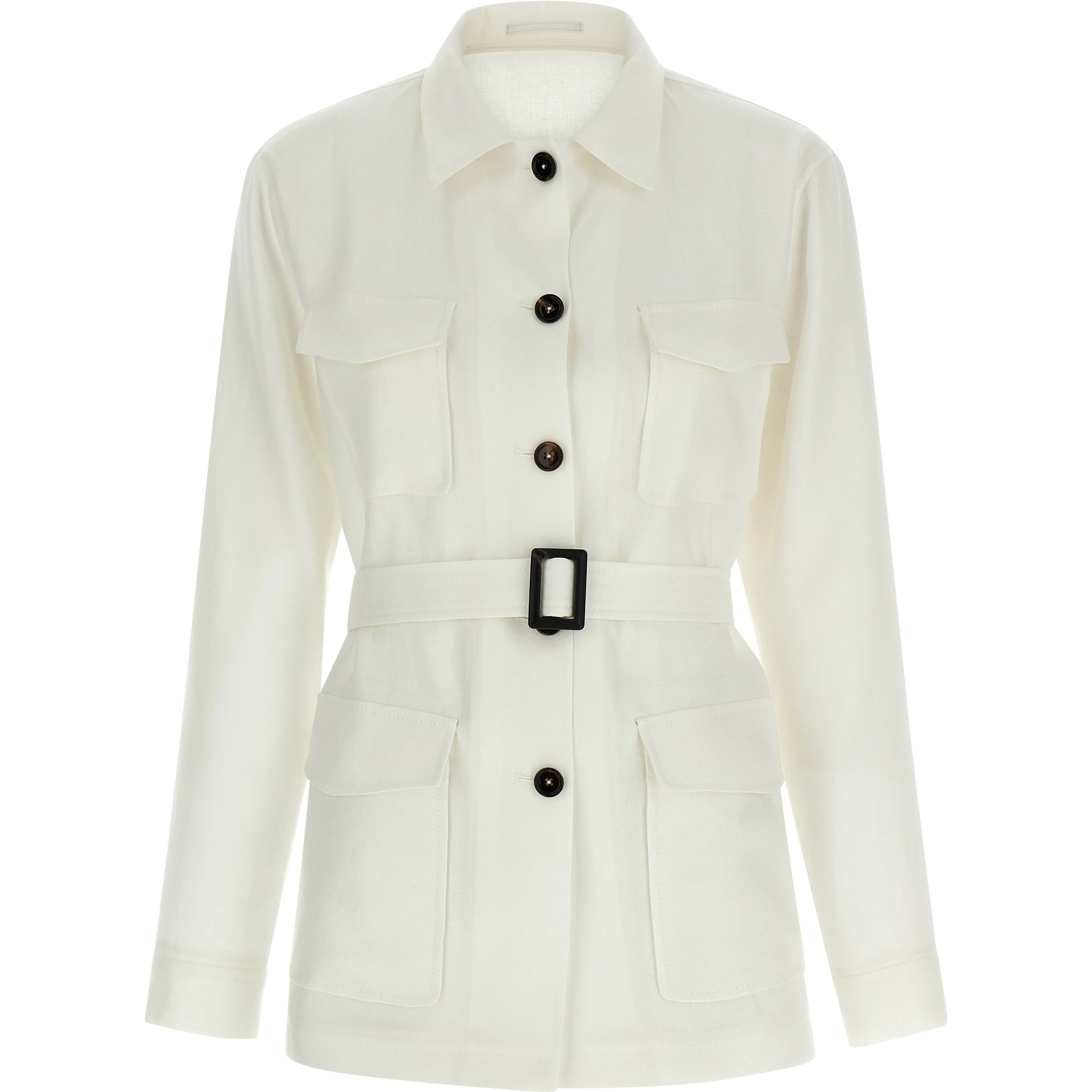 White Linen Shell Jacket