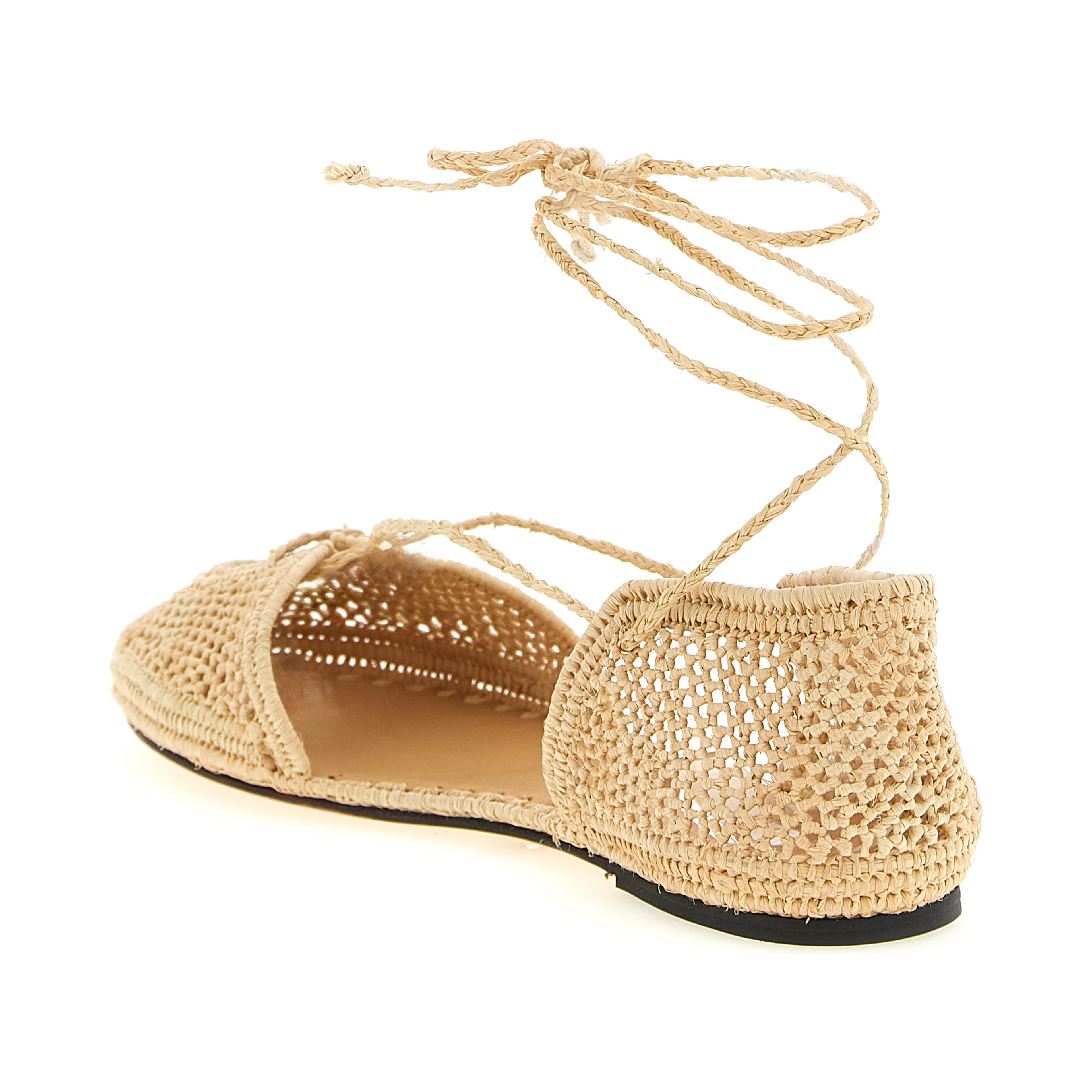 Beige Viscose Ballet Flats