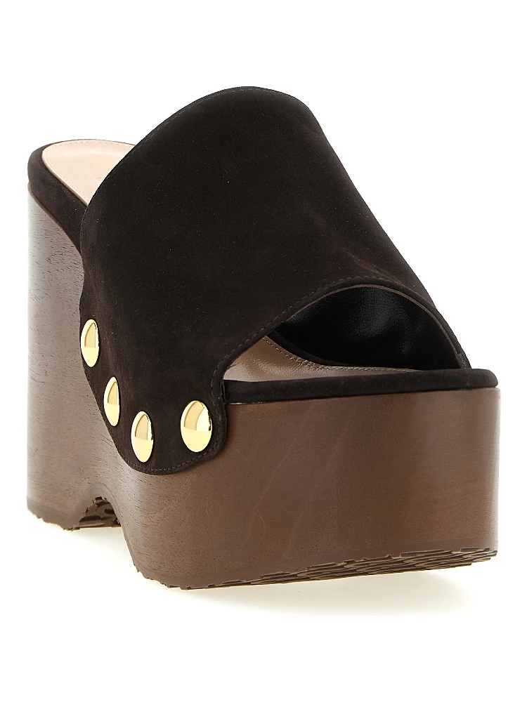 Brown Suede Leather Wedge Sandals alternative