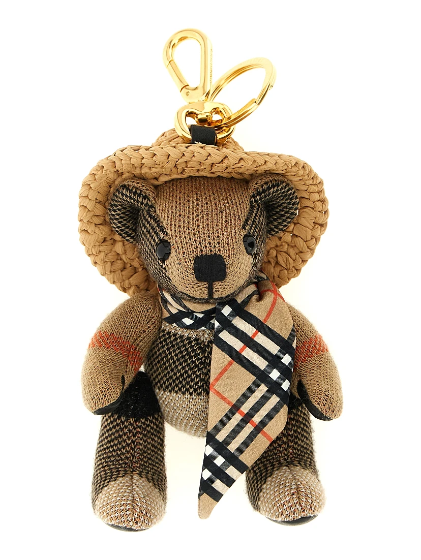 Beige Wool Keychain