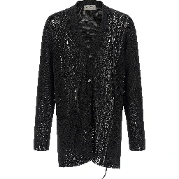 Black Linen Cardigan