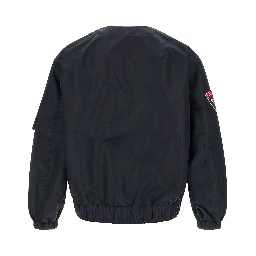 Blue Nylon Bomber