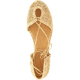 Beige Viscose Ballet Flats
