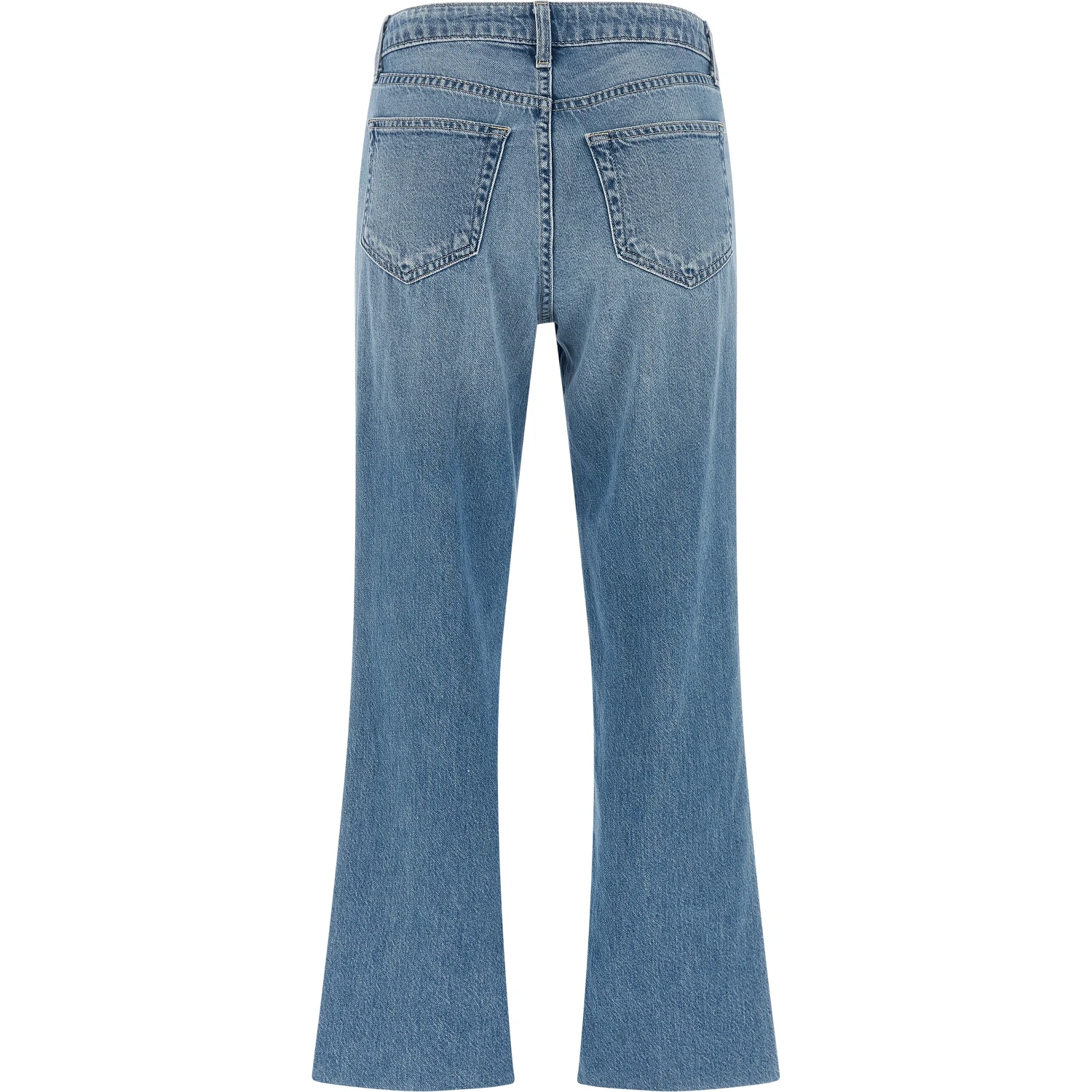 Blue Cotton Flared Jeans