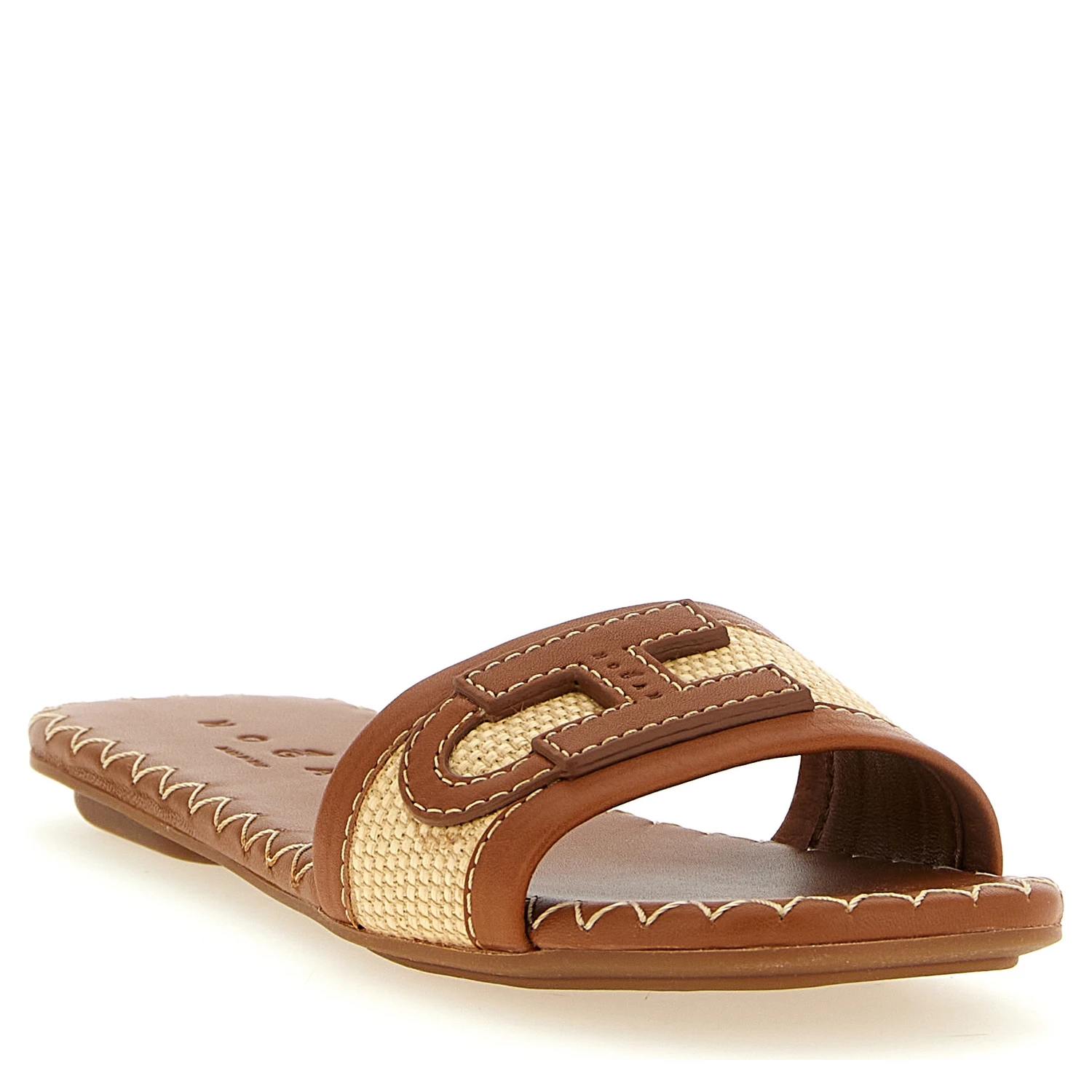 Brown Cotton Slides
