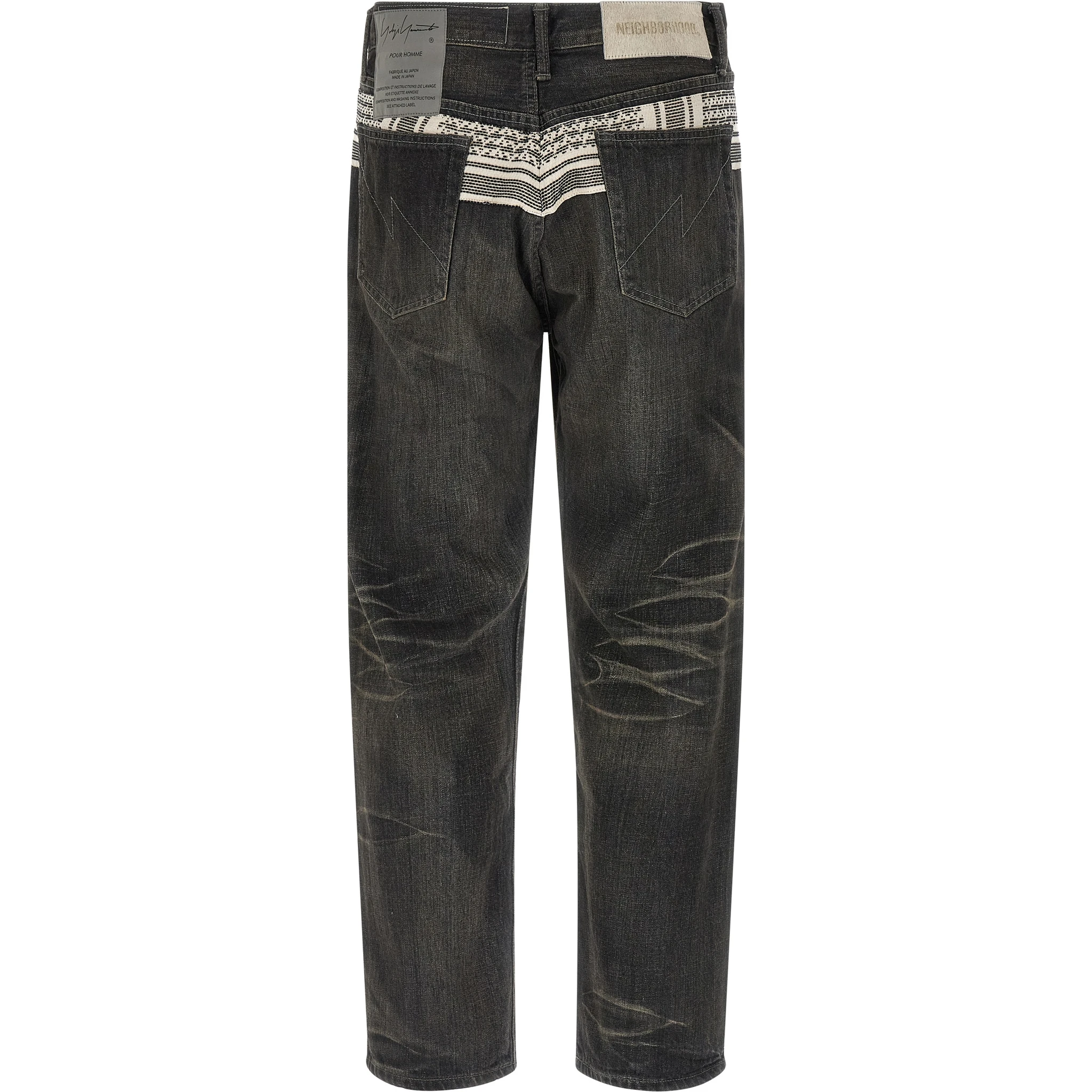 Black Cotton Tapered Jeans
