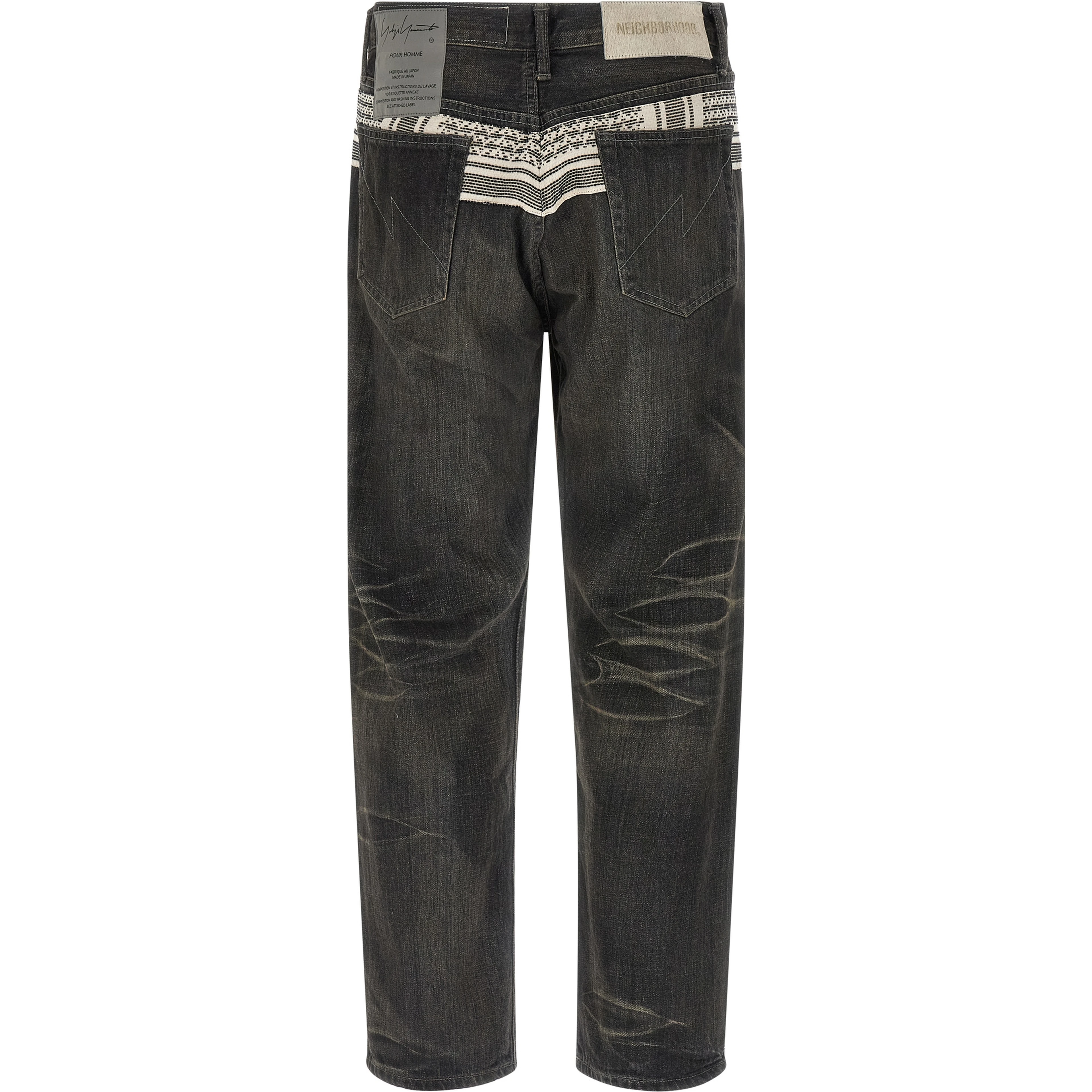 Black Cotton Tapered Jeans