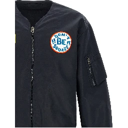 Blue Nylon Bomber