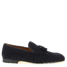 Blue Calfskin Slip-On Loafers