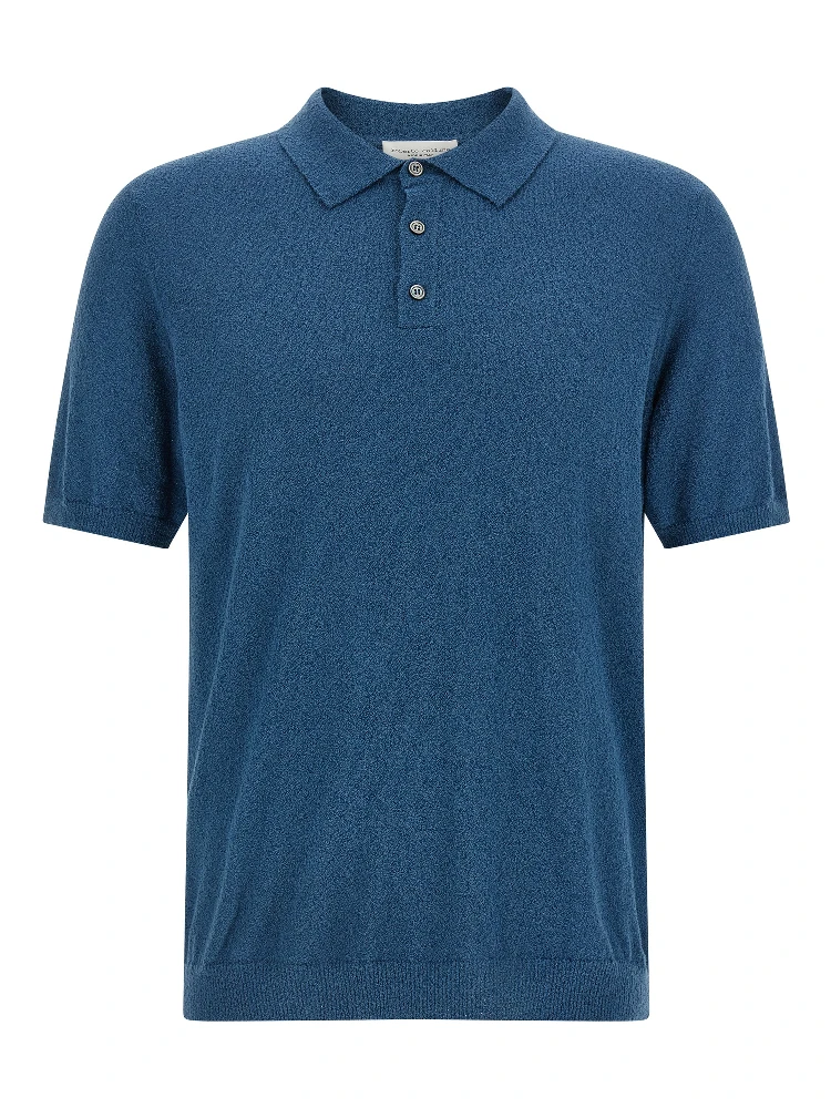 Blue Cotton Polo Shirt