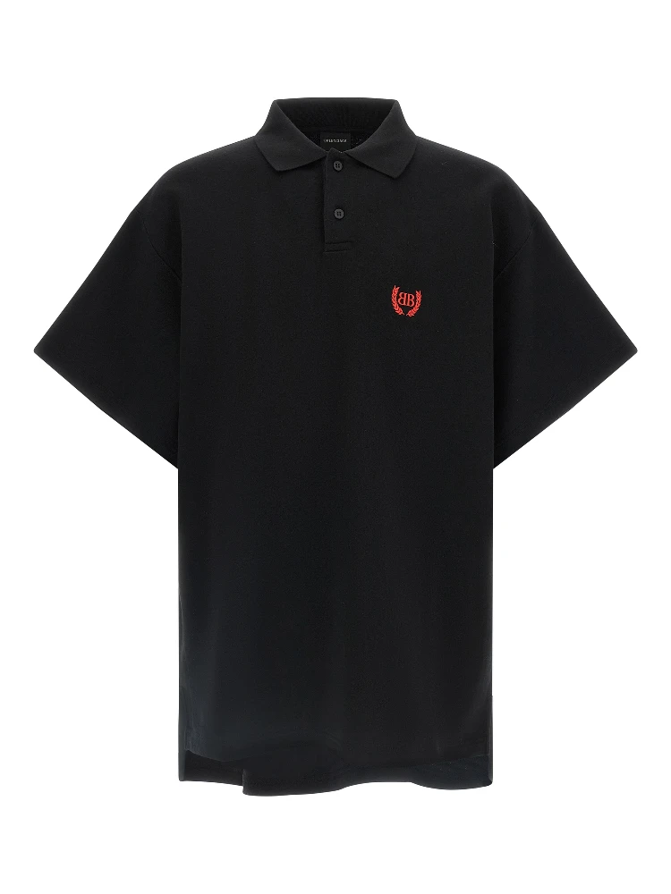 Black Cotton Polo Shirt