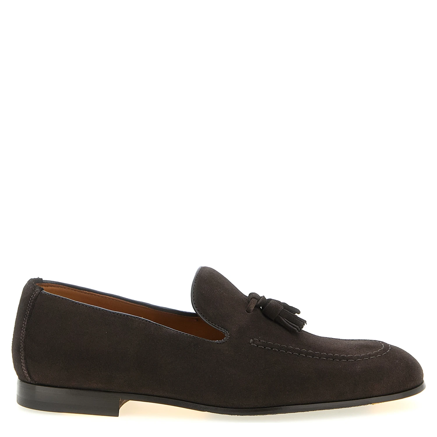 Brown Calfskin Slip-On Loafers