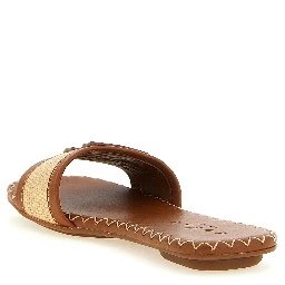 Brown Cotton Slides