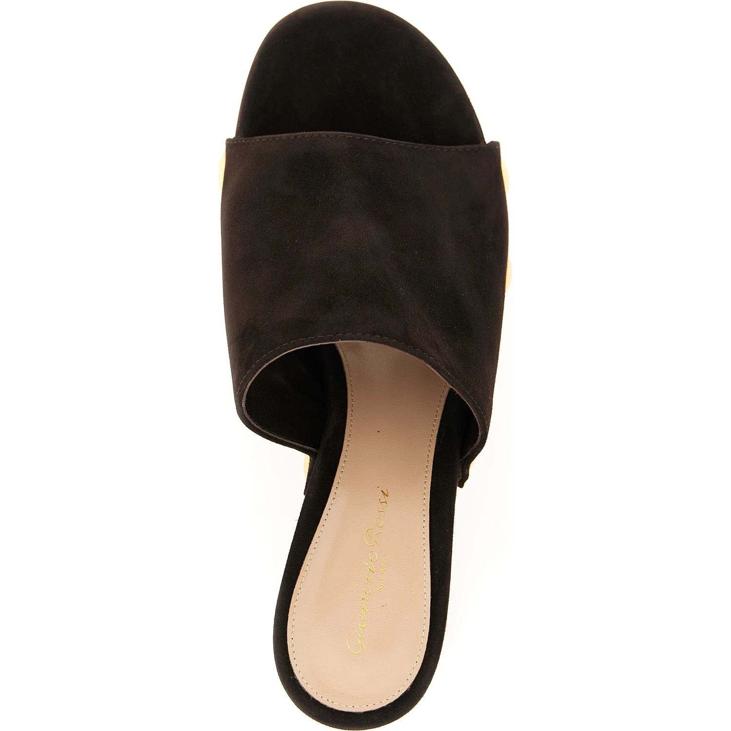Brown Suede Leather Wedge Sandals
