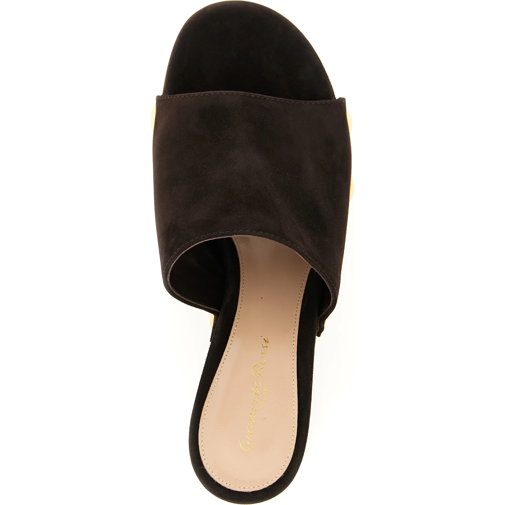 Brown Suede Leather Wedge Sandals