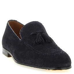 Blue Calfskin Slip-On Loafers