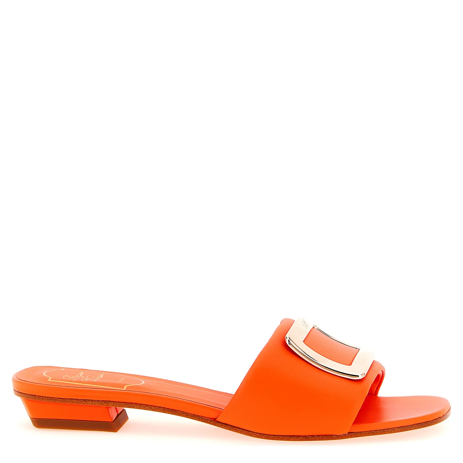 Orange Lamb Leather Mid Heel Pumps