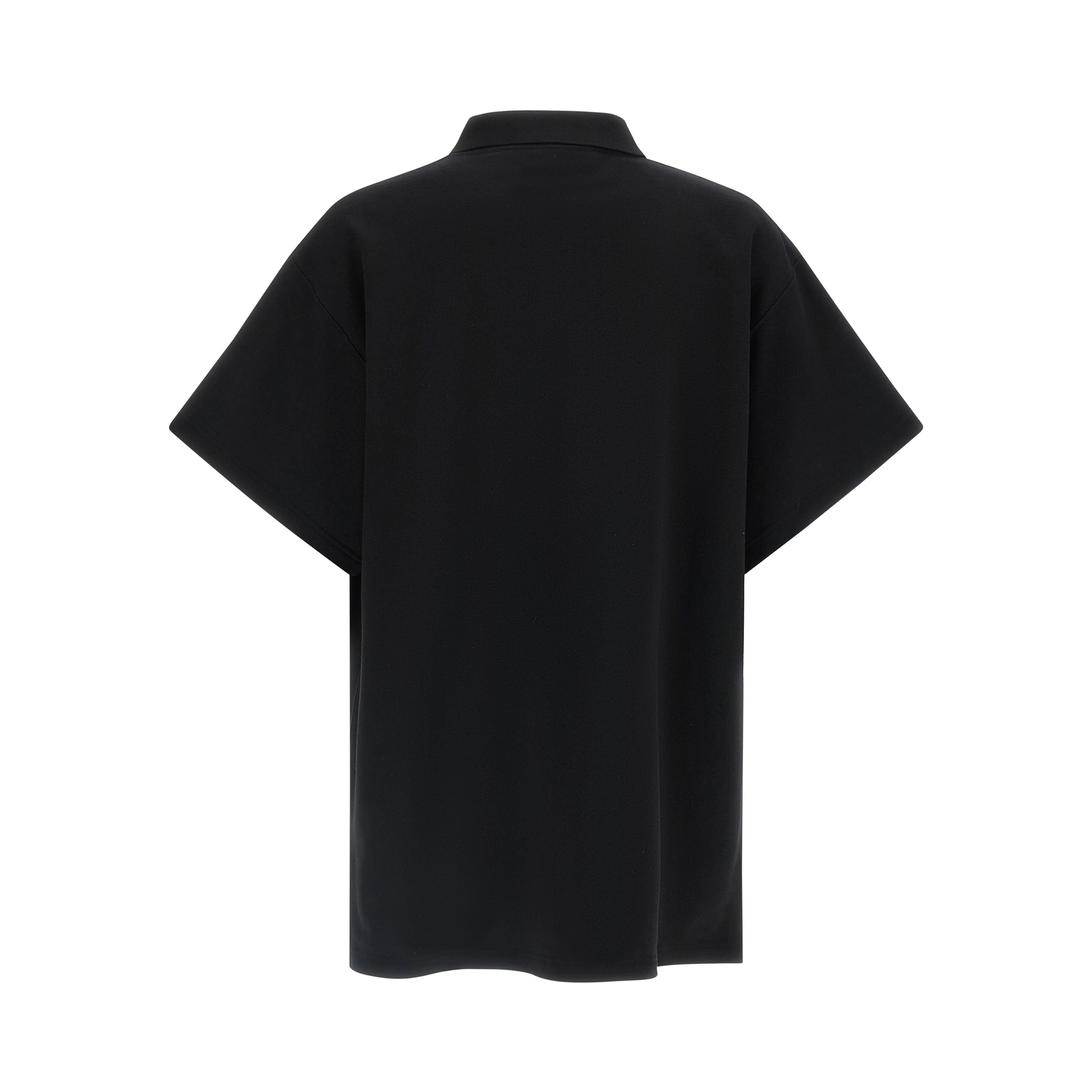 Black Cotton Polo Shirt