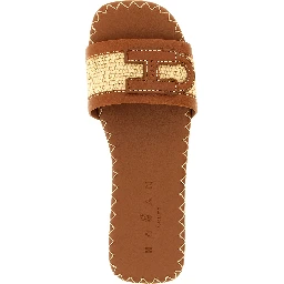 Brown Cotton Slides