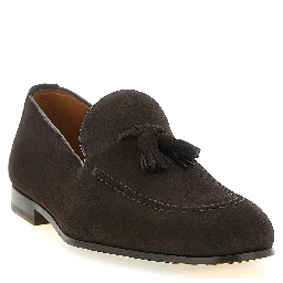 Brown Calfskin Slip-On Loafers