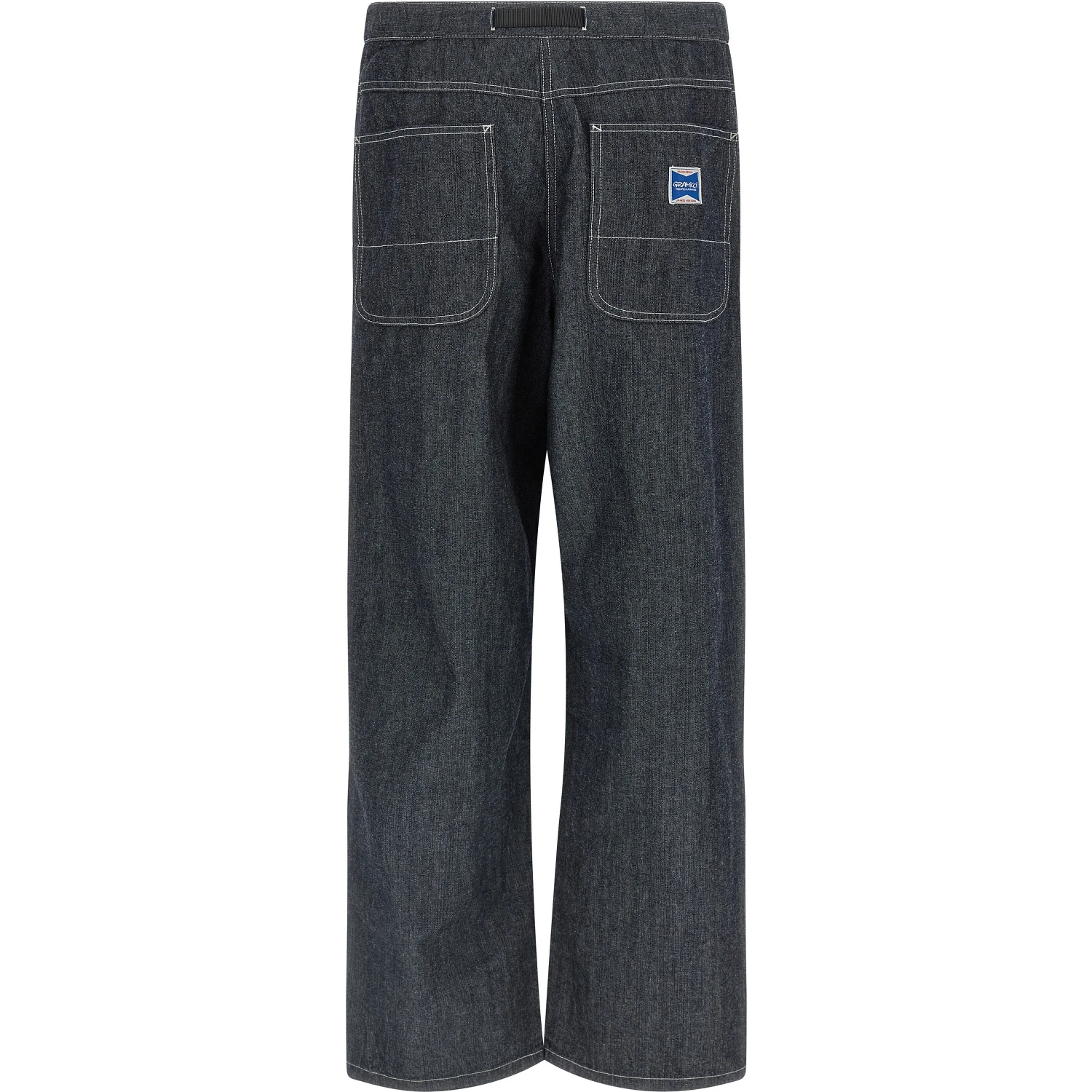 Blue Cotton Straight-Leg Jeans