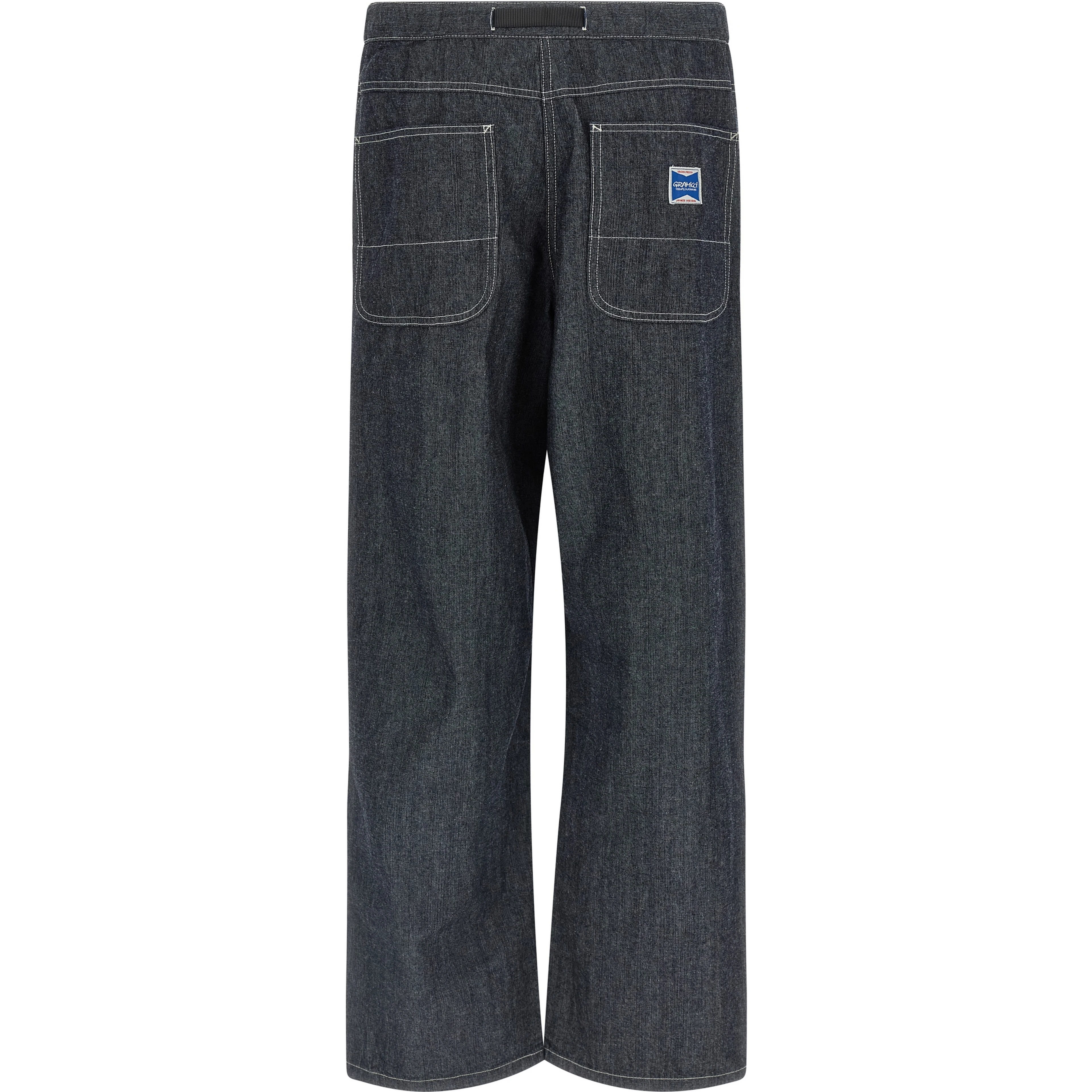Blue Cotton Straight-Leg Jeans