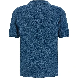 Blue Cotton Polo Shirt