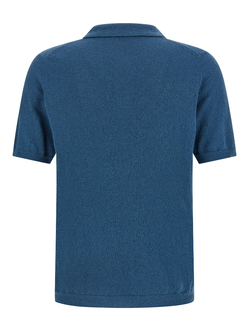 Blue Cotton Polo Shirt