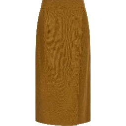 Brown Viscose Midi Skirt