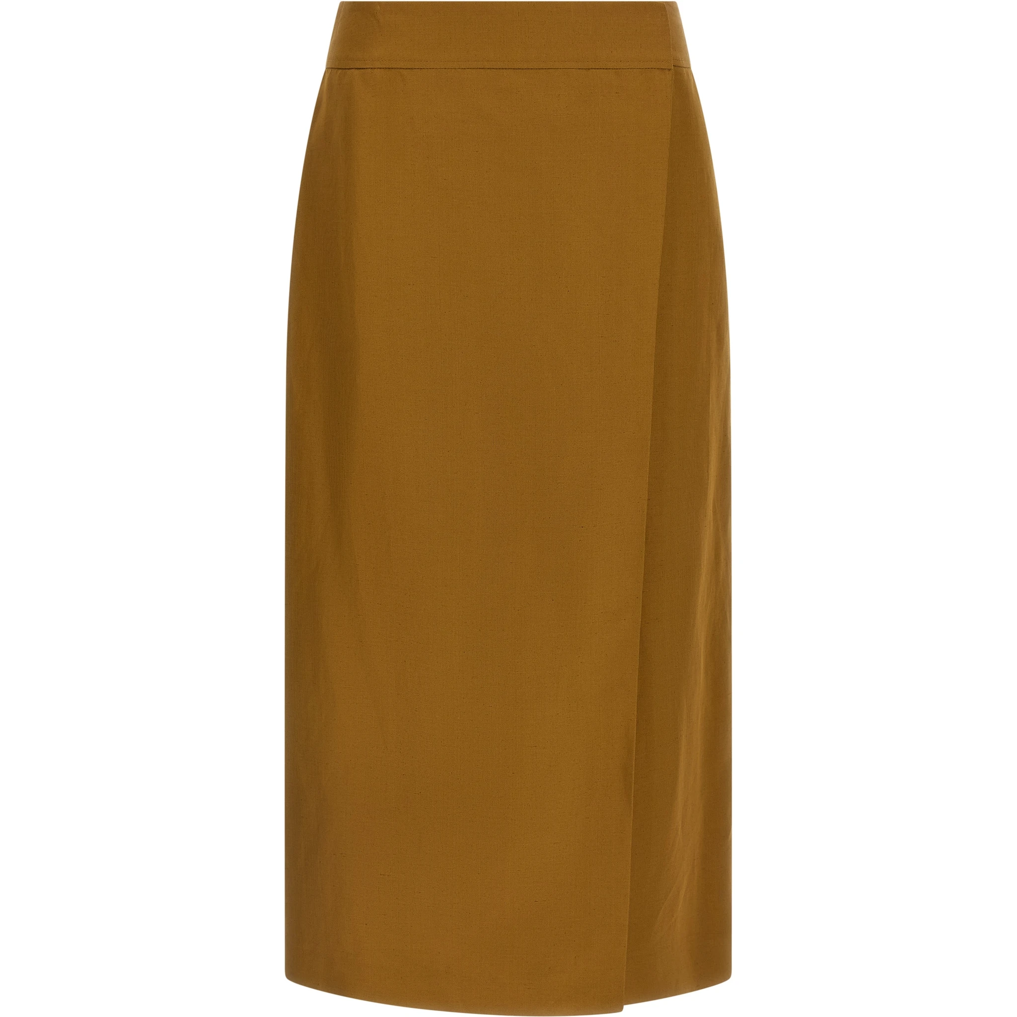 Brown Viscose Midi Skirt