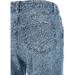 Blue Cotton Flared Jeans