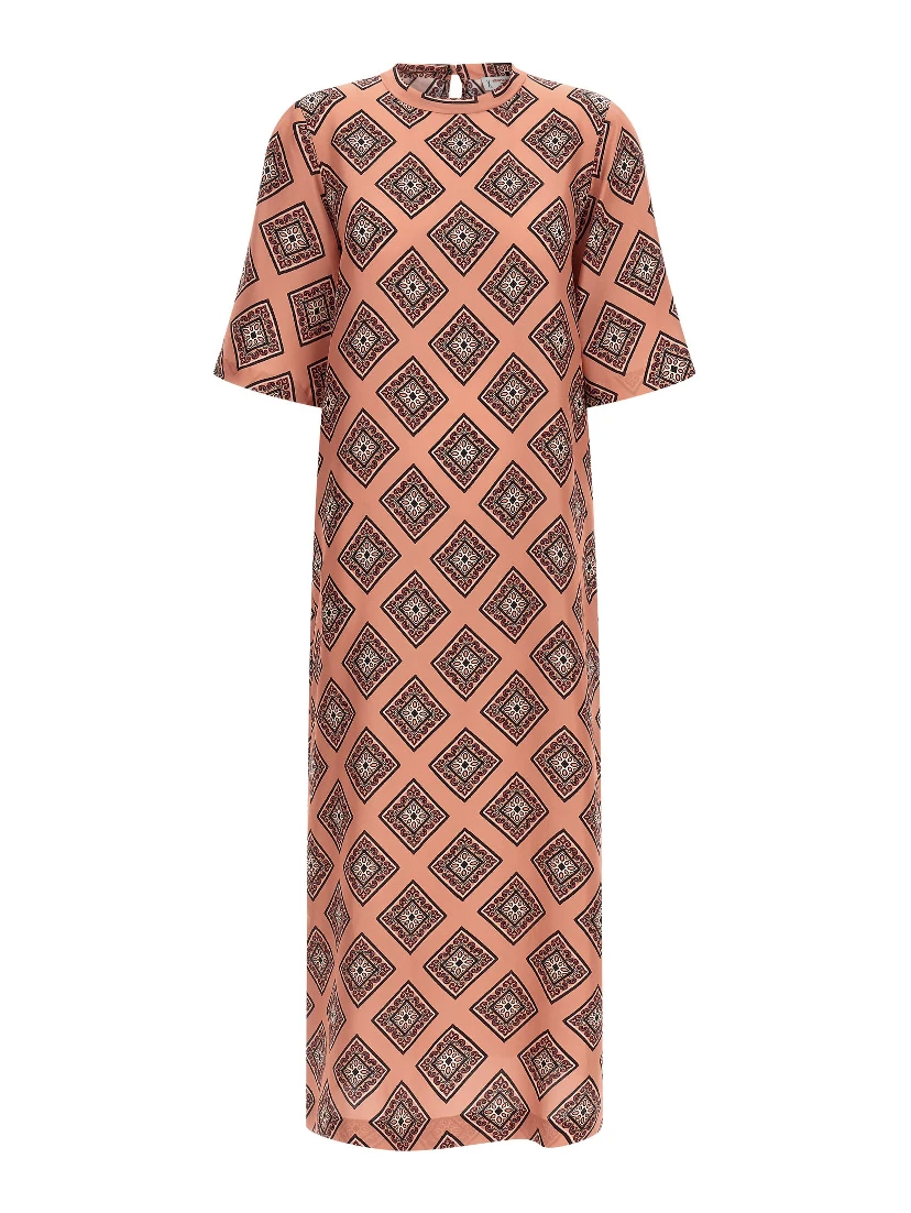 Multicolor Silk Long Dress