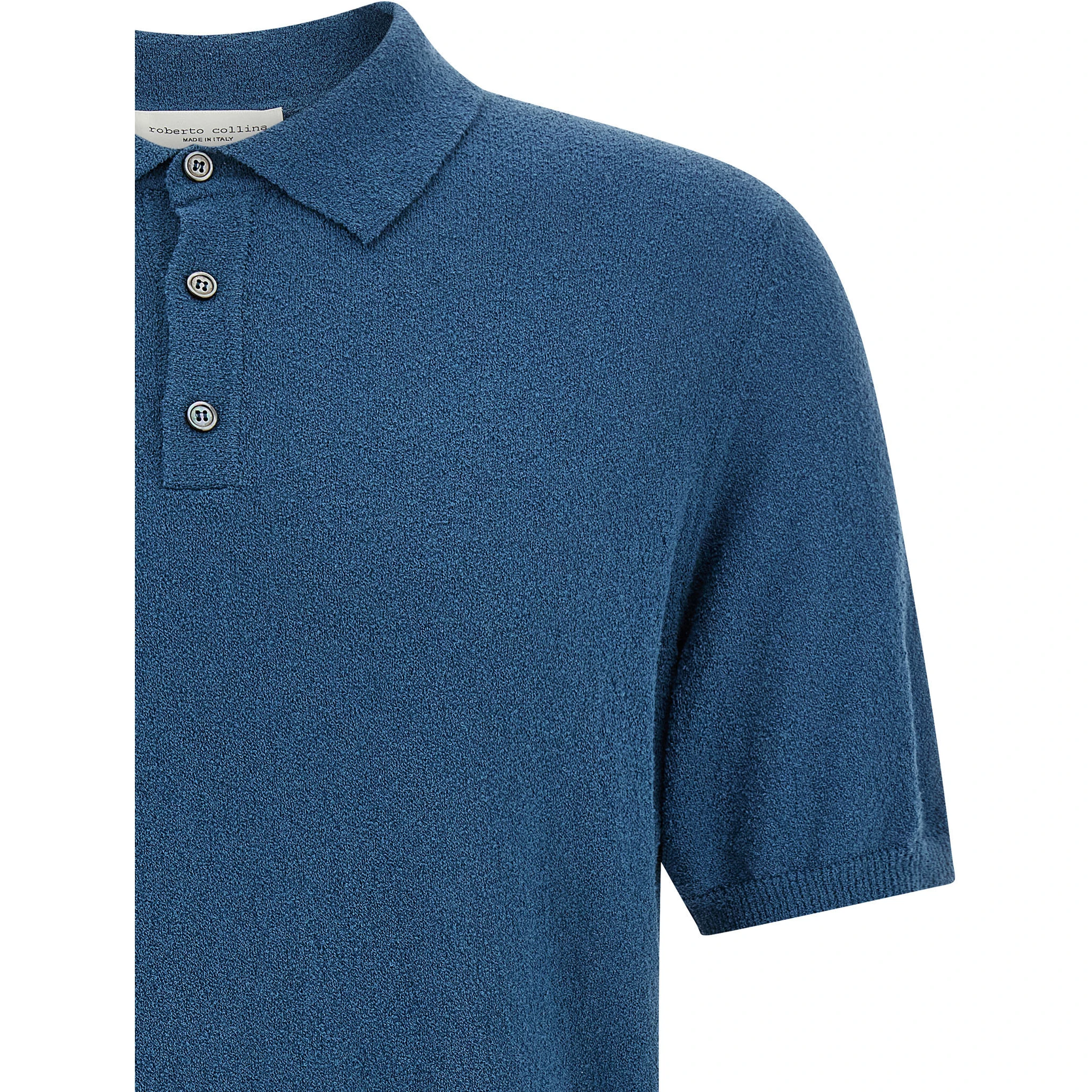 Blue Cotton Polo Shirt