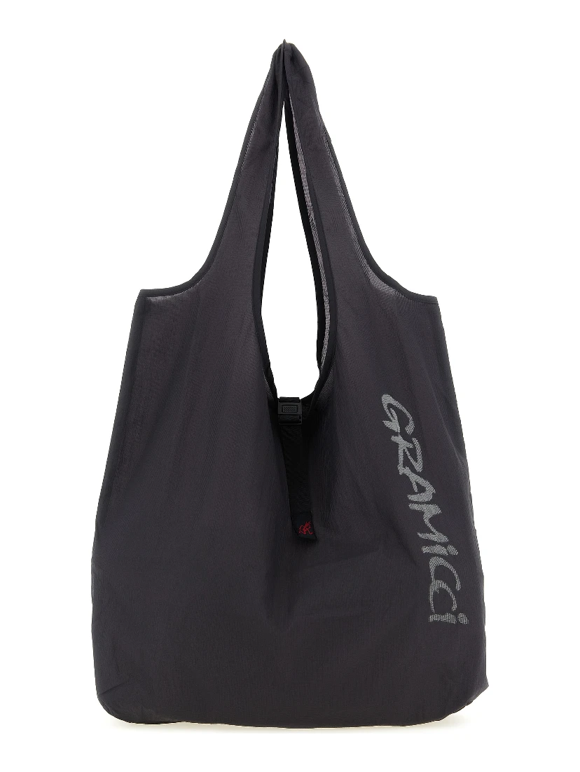 Gray Nylon Tote Bag